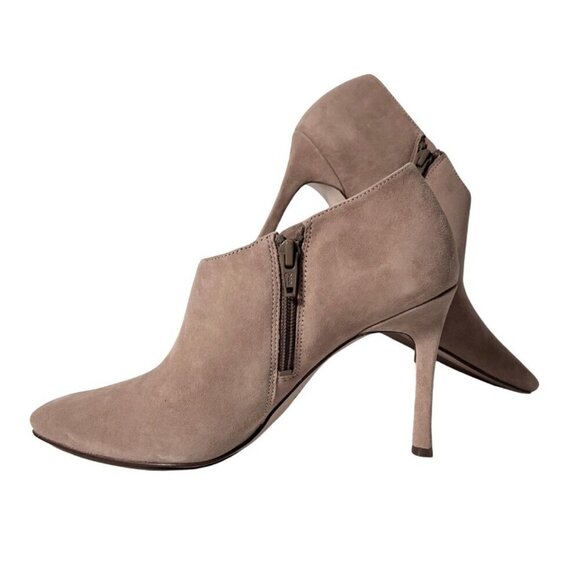 NWT 27 EDIT Penny Square Toe Stiletto Ankle Boots Women's Size 7.5 Wide Taupe - Picture 1 of 8